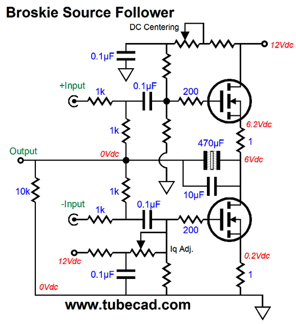 Four-Triode Cascade and Broskie Source Follower